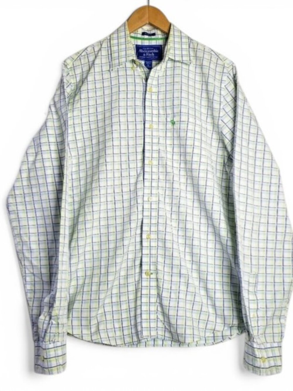 Abercrombie & Fitch Muscle Button Up Shirt Men Plaid Long Sleeve XL